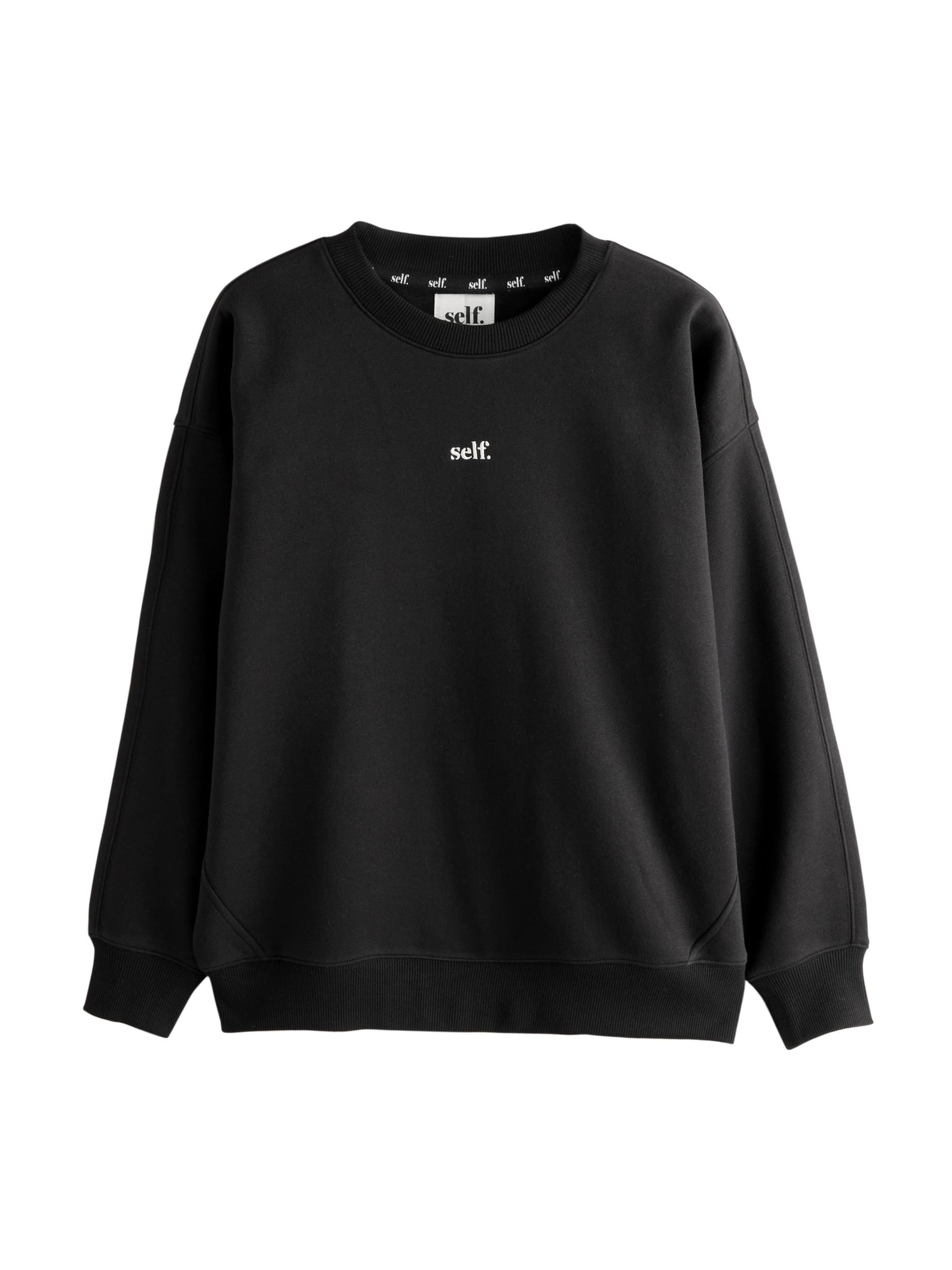 self. Sweatshirt in Zwart: voorkant
