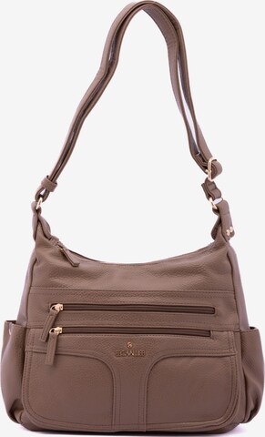 Borsa a spalla 'Borsa a Spalla Donna Ecopelle - Zip e Tasche Multiple' di B. Cavalli in grigio: frontale