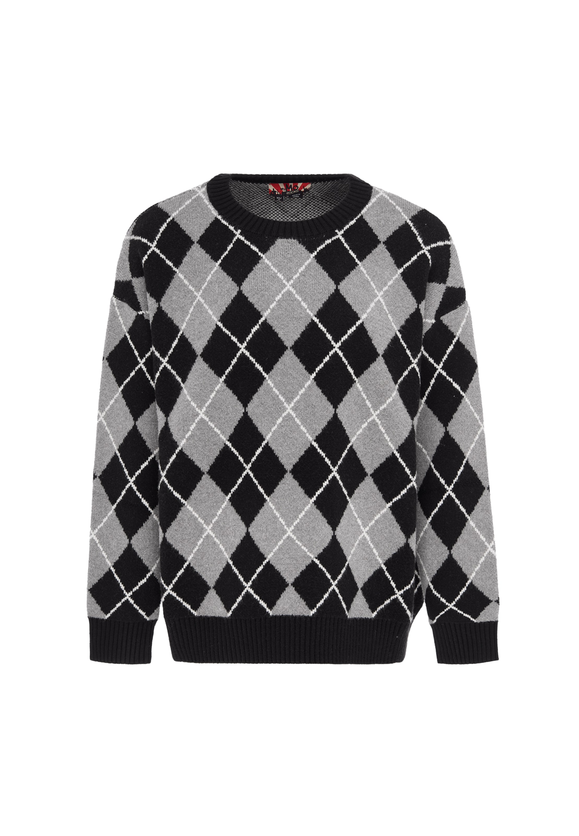 myMo ROCKS Jersey en XS-S en gris / negro / blanco, Vista del producto