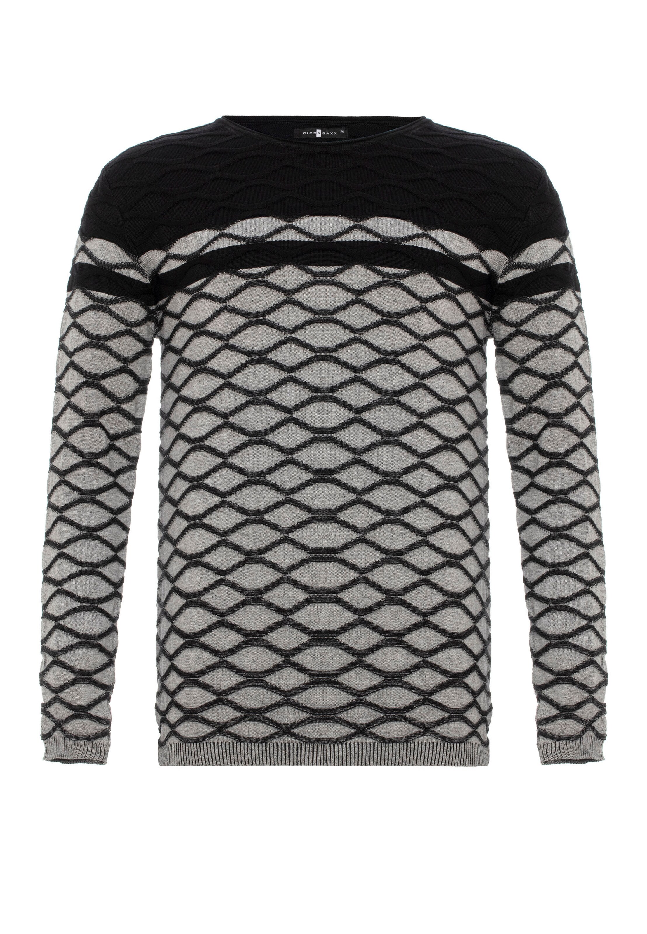CIPO & BAXX Pullover in Grau: Vorderseite