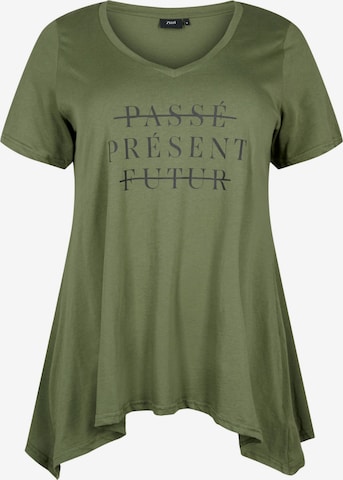 T-shirt 'Danna' Zizzi en vert : devant