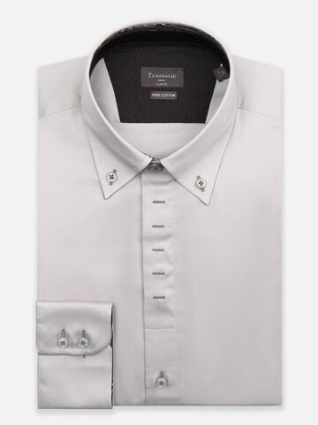 Slim fit Camicia 'Roma Iconic Satin Man Shirt Grey' di 7Camicie in grigio