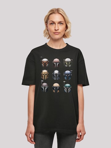 F4NT4STIC Shirt 'The Mandalorian Helmet' in Black: front