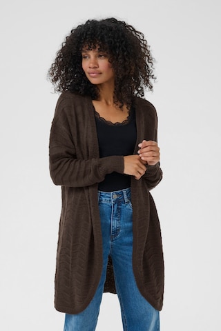 Kaffe Strickjacke 'KAEmria' in Braun: Vorderseite