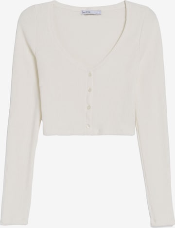 Cardigan Bershka en blanc : devant