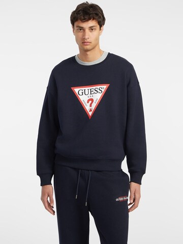 GUESS Sweatshirt 'Iconic' in Blue: front