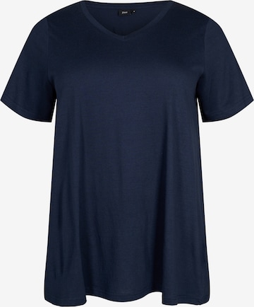 Zizzi T-shirt 'Amanda' i blå: framsida
