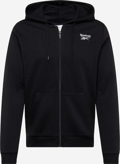 Reebok Athletic Zip-Up Hoodie 'IDENTITY' in Black / White, Item view