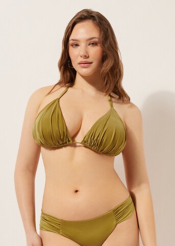 CALZEDONIA Triangel Bikinitop 'Shiny Satin' in Grün