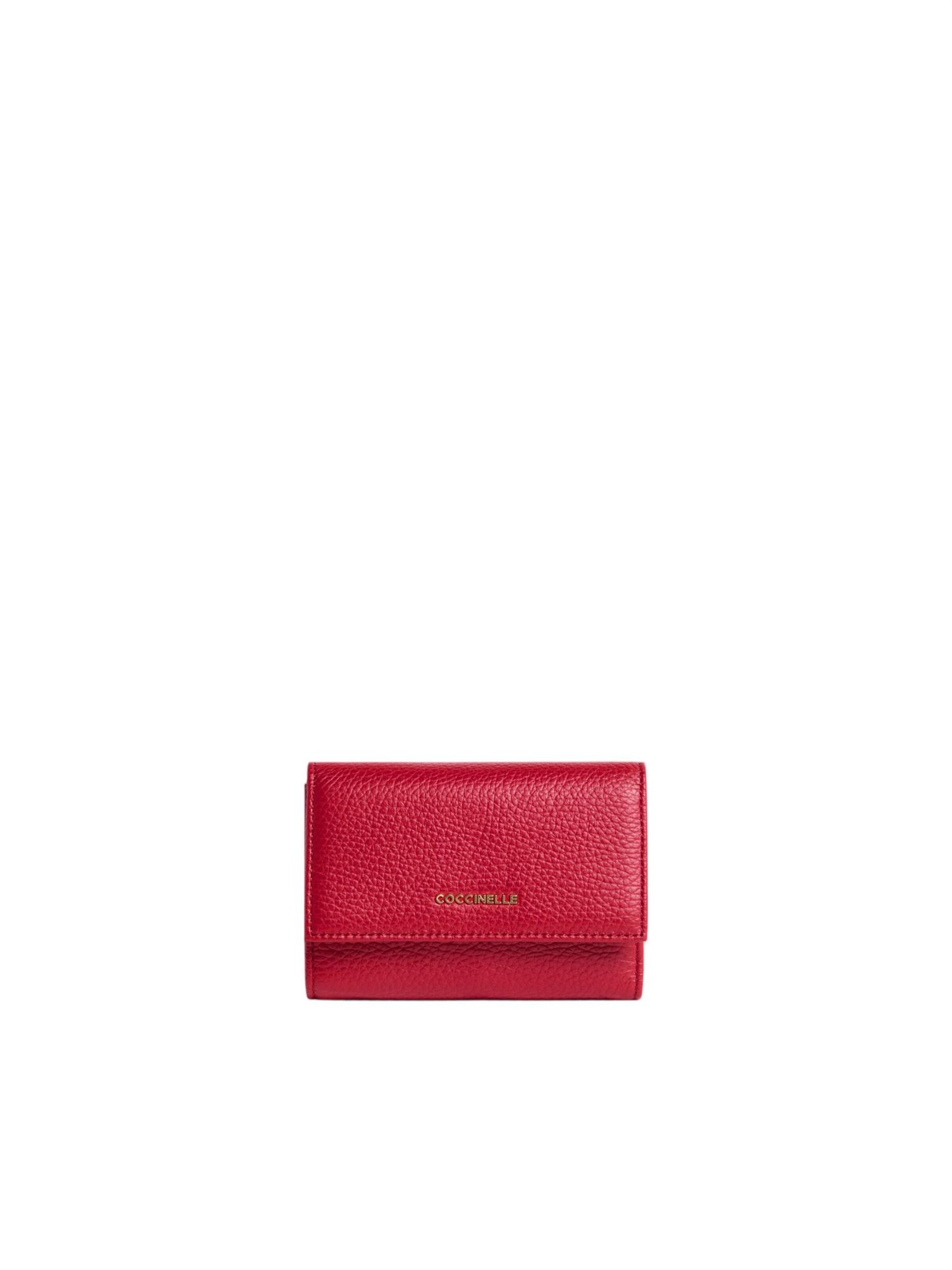 Coccinelle Wallet 'COCCINELLE Metallic S26 3' in Red: front