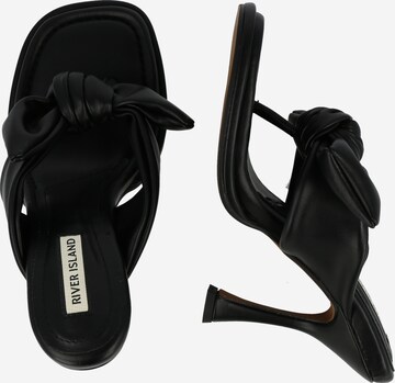 River Island T-bar sandals in Black