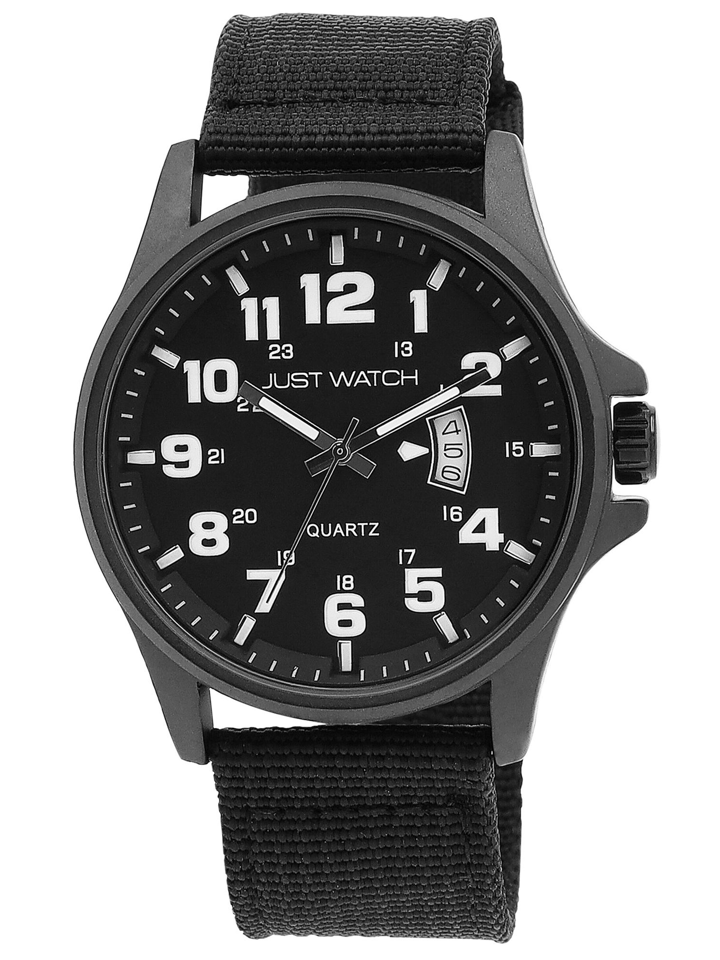 Just Watch Analog Watch 'Caius, Datumsanzeige' in Black