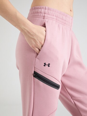 UNDER ARMOUR Tapered Sportbroek 'Unstoppable' in Roze