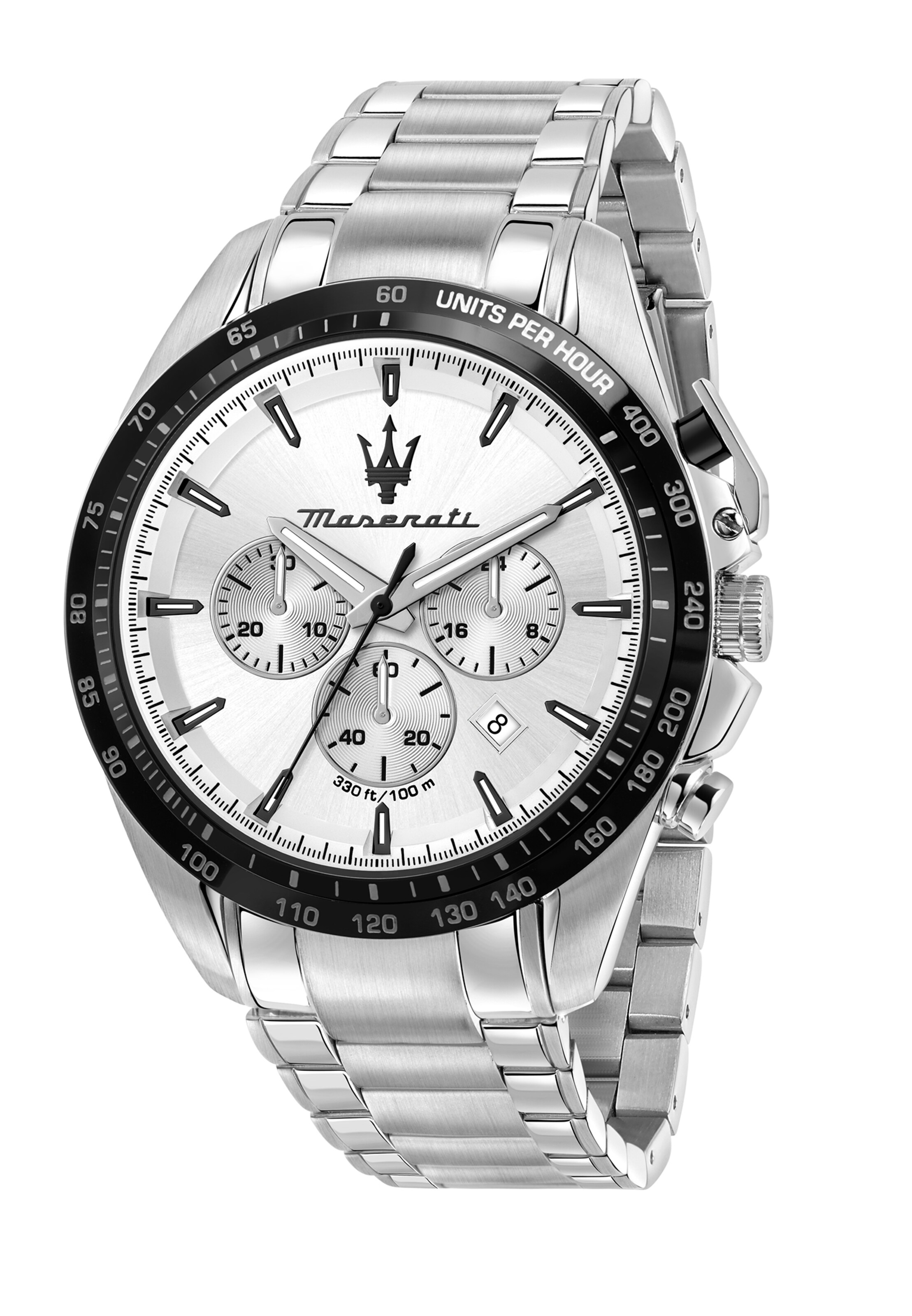 Maserati Uhr 'Traguardo' in Silber: Vorderseite