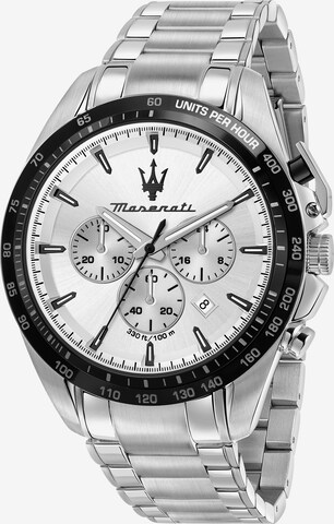 Montre à affichage analogique 'Traguardo' Maserati en argent : devant