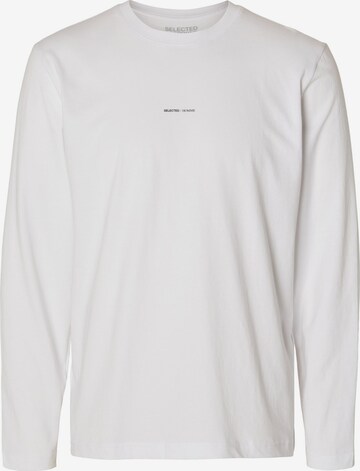 T-Shirt SELECTED HOMME en blanc : devant