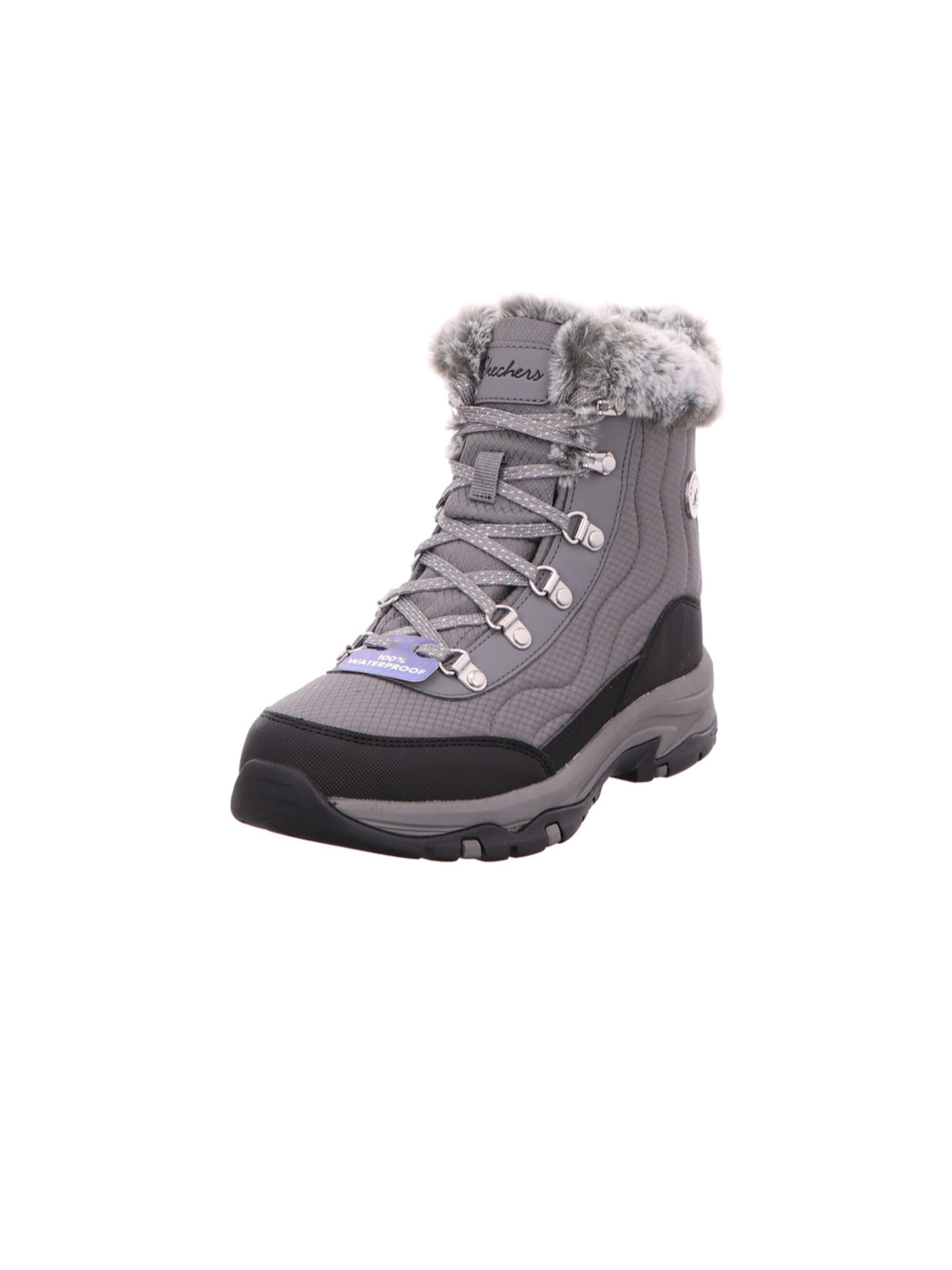 SKECHERS Lace-Up Ankle Boots 'TREGO-STORMIE' in Grey: front