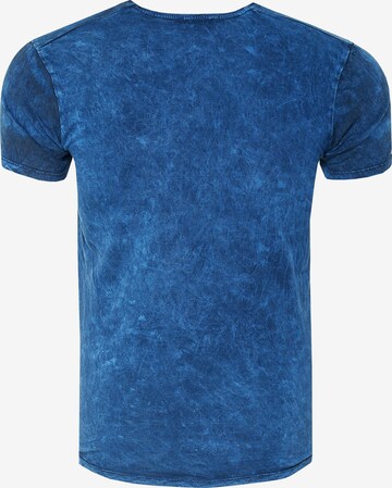 Rusty Neal T-Shirt mit angesagtem Print in Blau