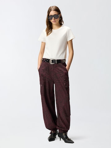 PINKO T-shirt 'BUSSOLOTTO T-SHIRT JERSEY PATCH EFFETTO RICAMO' i vit: framsida