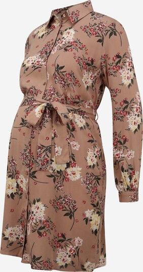 Pieces Maternity Skjortklänning 'Paola' i beige / blandade färger, Produktvy