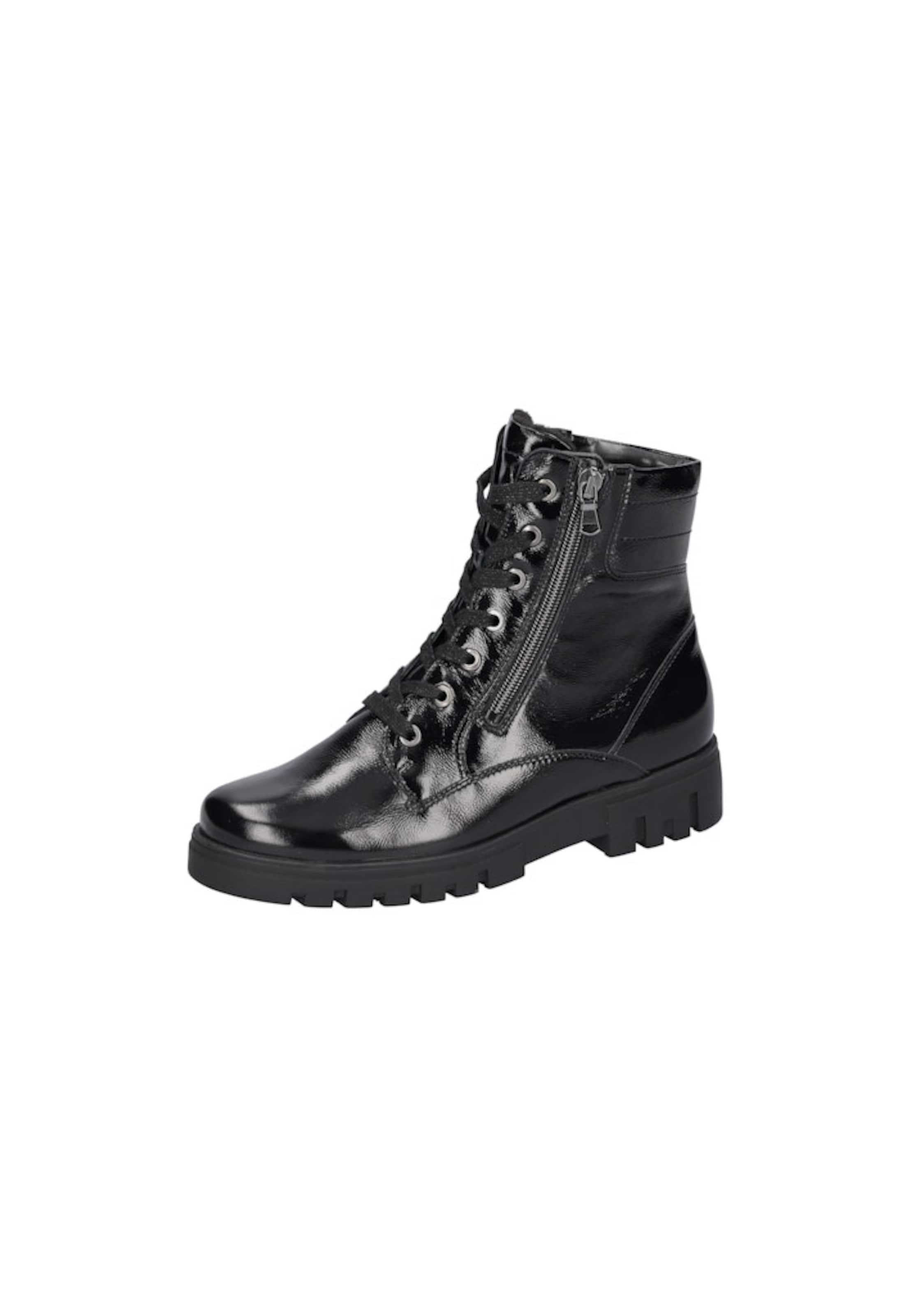 WALDLÄUFER Schnürstiefelette in Schwarz: Vorderseite