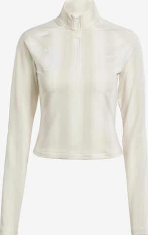 Maglietta 'Half-Zip Graphic Football Long-Sleeve' di ADIDAS ORIGINALS in bianco: frontale
