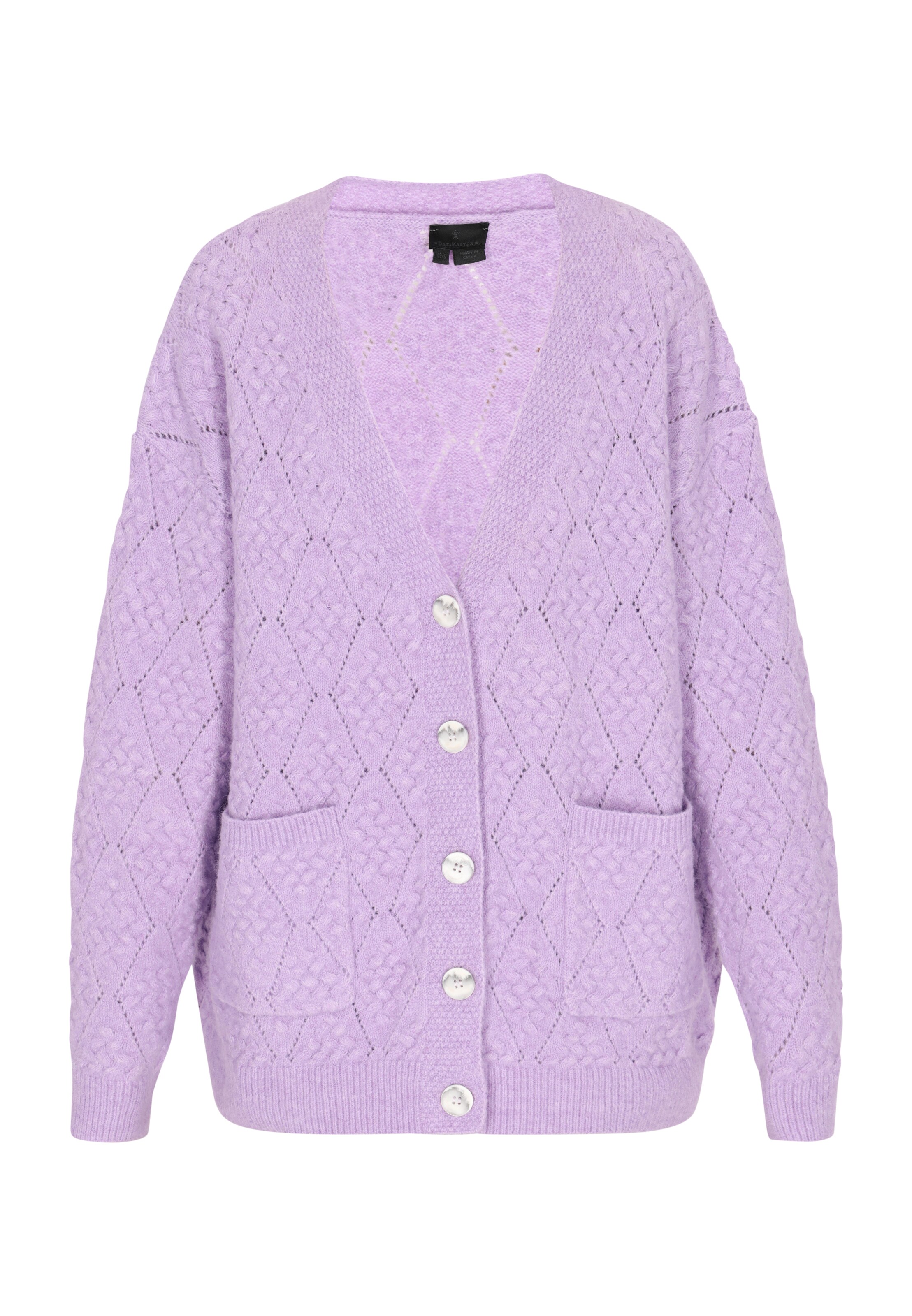 DreiMaster Klassik Strickjacke in Lila: Vorderseite