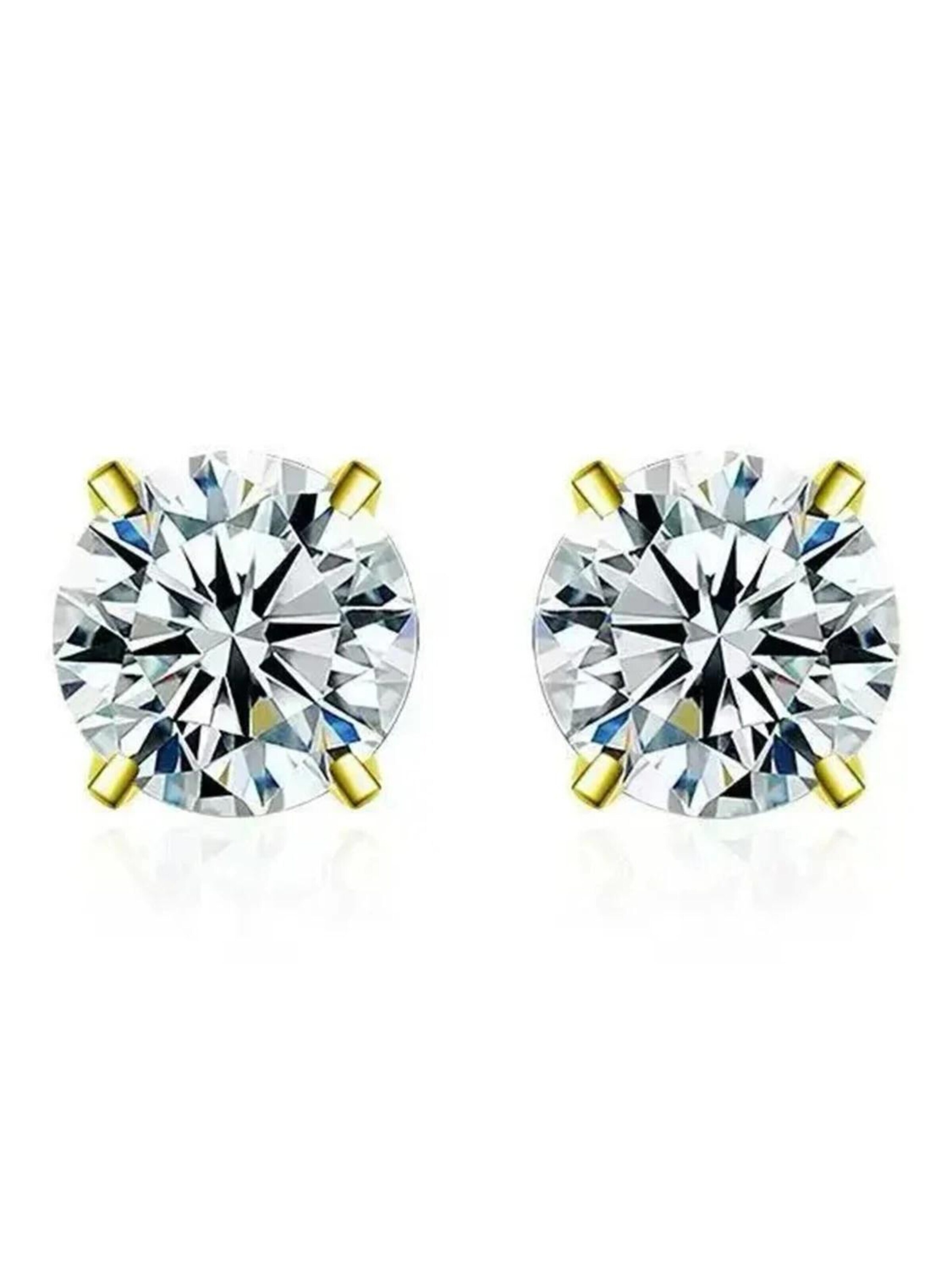 Staufergold Ohrringe 'Moissanit Ohrstecker „Solitaire“ 1ct'‌‌‌‌‌‌ in Gold: Vorderseite