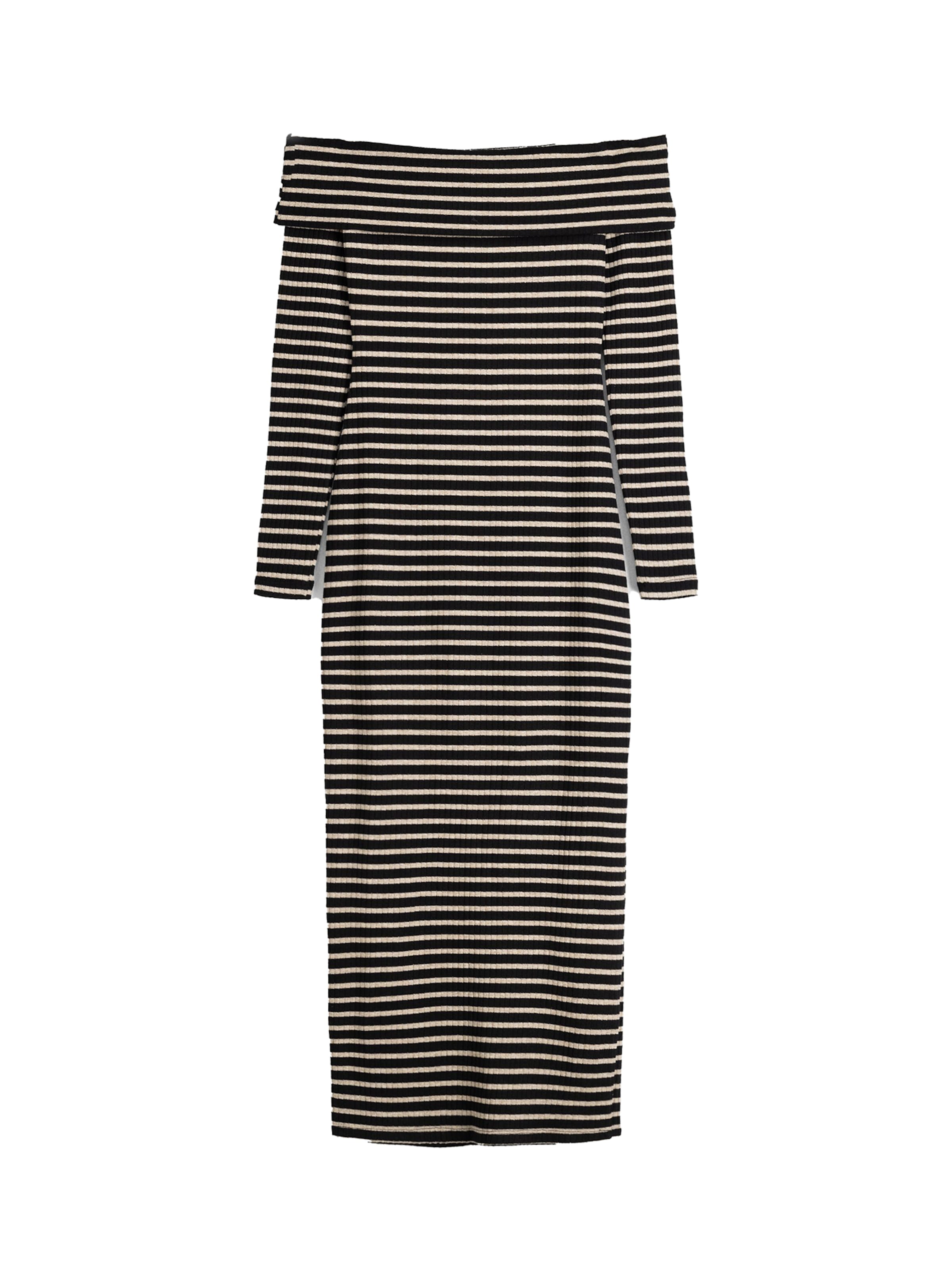 Bershka Sukienka z dzianiny w kolorze czarny: przód