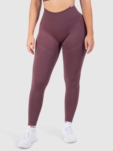 Smilodox Skinny Sportbroek ' Solid Scrunch ' in Lila: voorkant