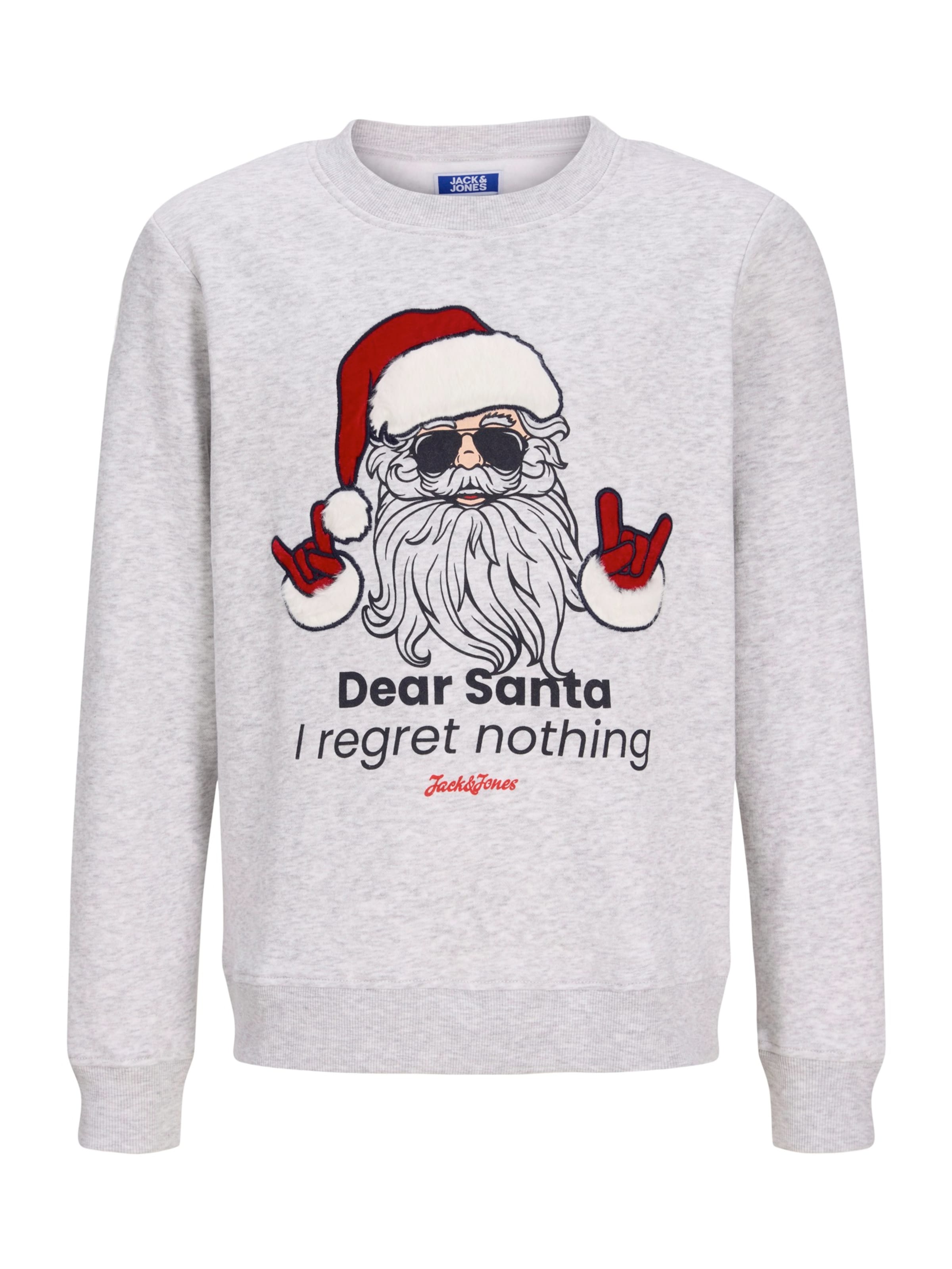Jack & Jones Junior Sweatshirt 'JJXMAS FUN' in Wit: voorkant