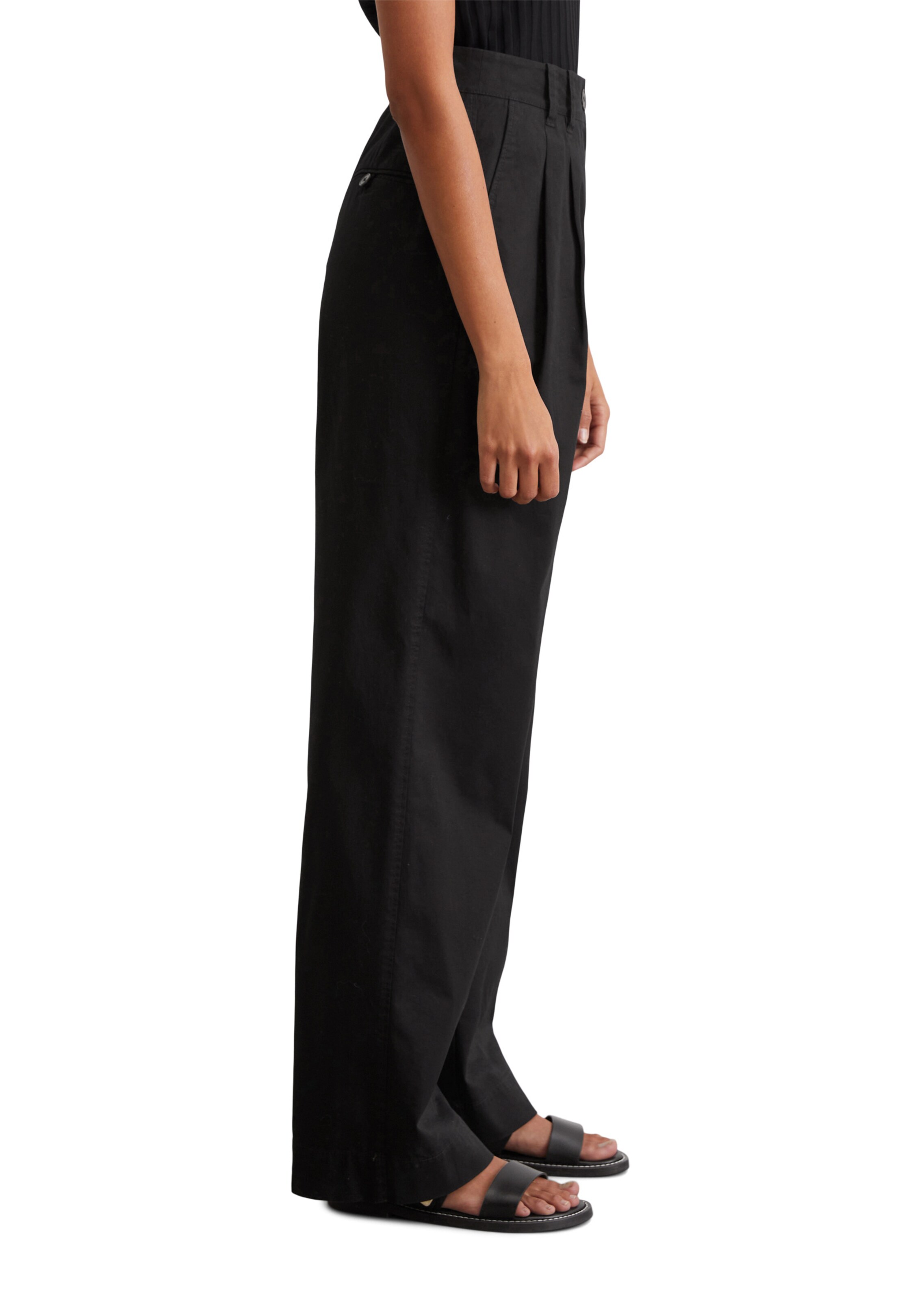 Marc O'Polo Wide Leg Hose in Schwarz
