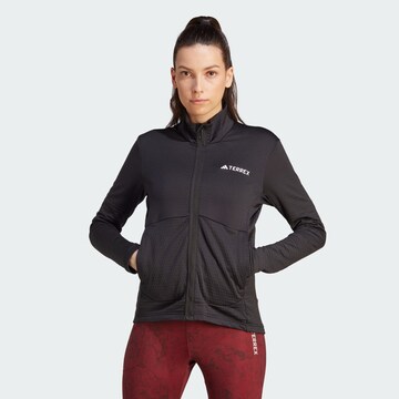 ADIDAS TERREX - Chaqueta polar funcional en negro: frente