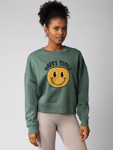 Sweat-shirt 'Happy Times ' Watapparel en vert : devant