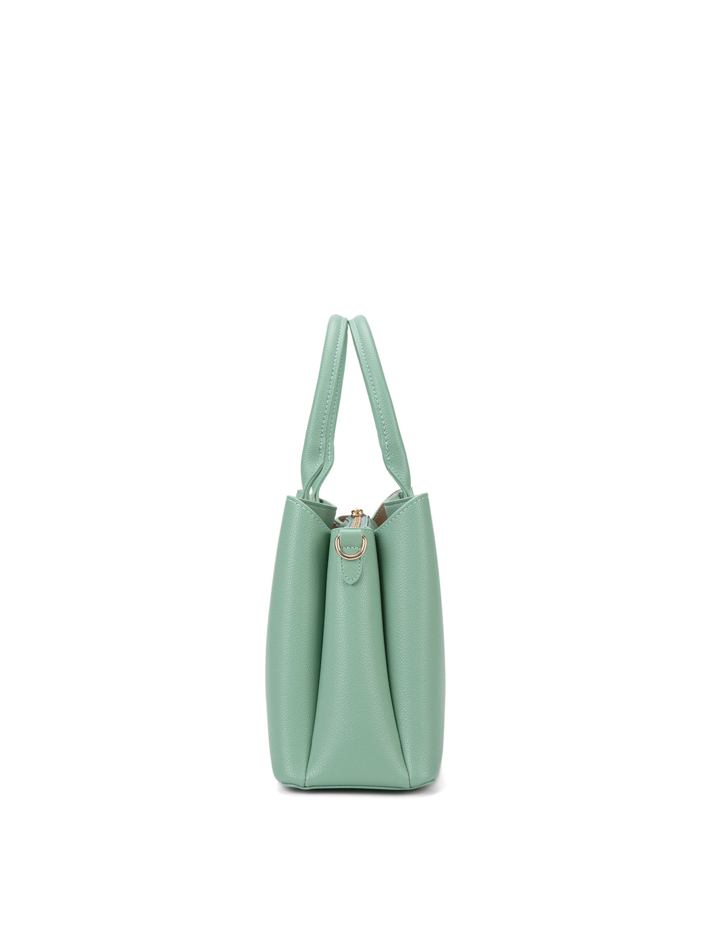 Borsa a mano 'Borsa a Mano Vegan Leather Diana & Co Firenze - Zip e Tracolla Rimovibile' di Diana&Co. in verde