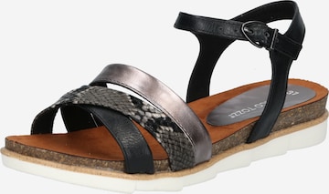 MARCO TOZZI Strap sandal in Black: front