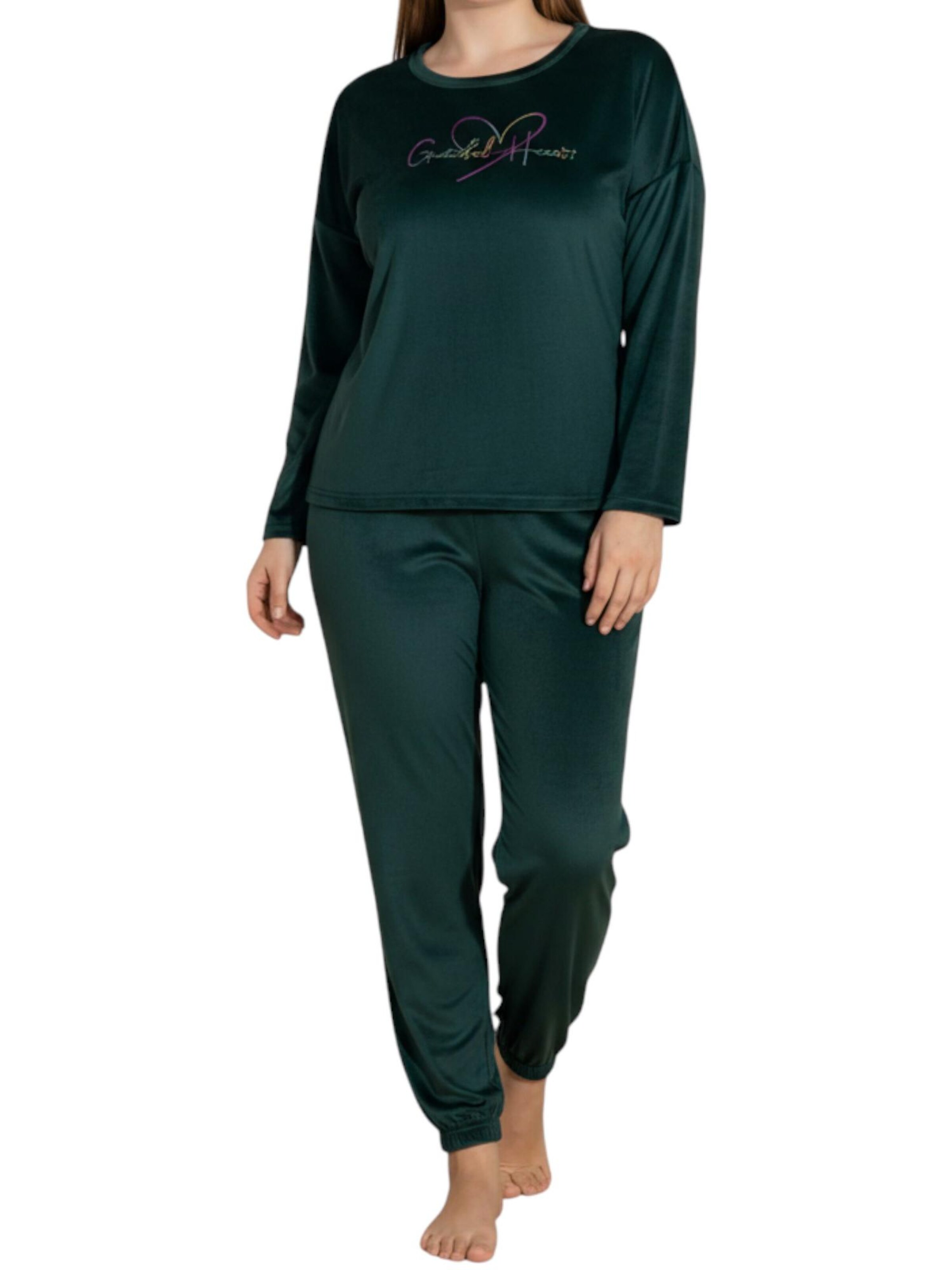 Pyjama 'VelvetDream' fashionshowcase en vert