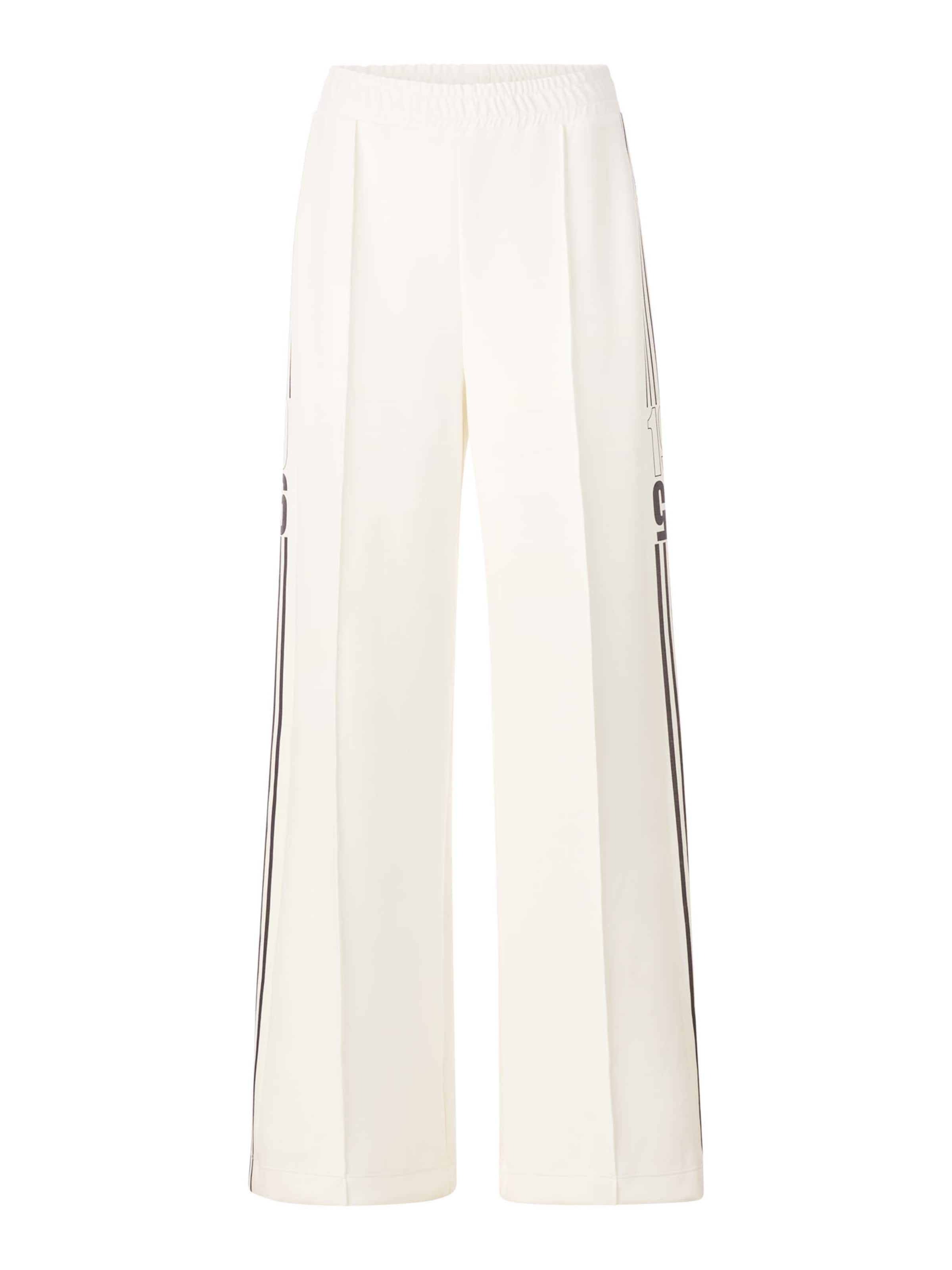 Wide leg Pantaloni cu dungă de la Rich & Royal pe alb: față