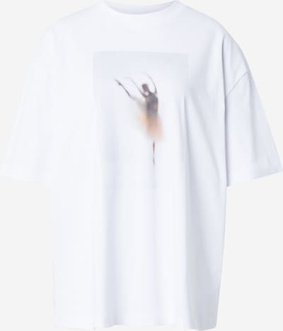 BOSS Paita 'C_Eboys' värissä ruskea / vaaleanharmaa / oranssi / valkoinen, Tuotenäkymä