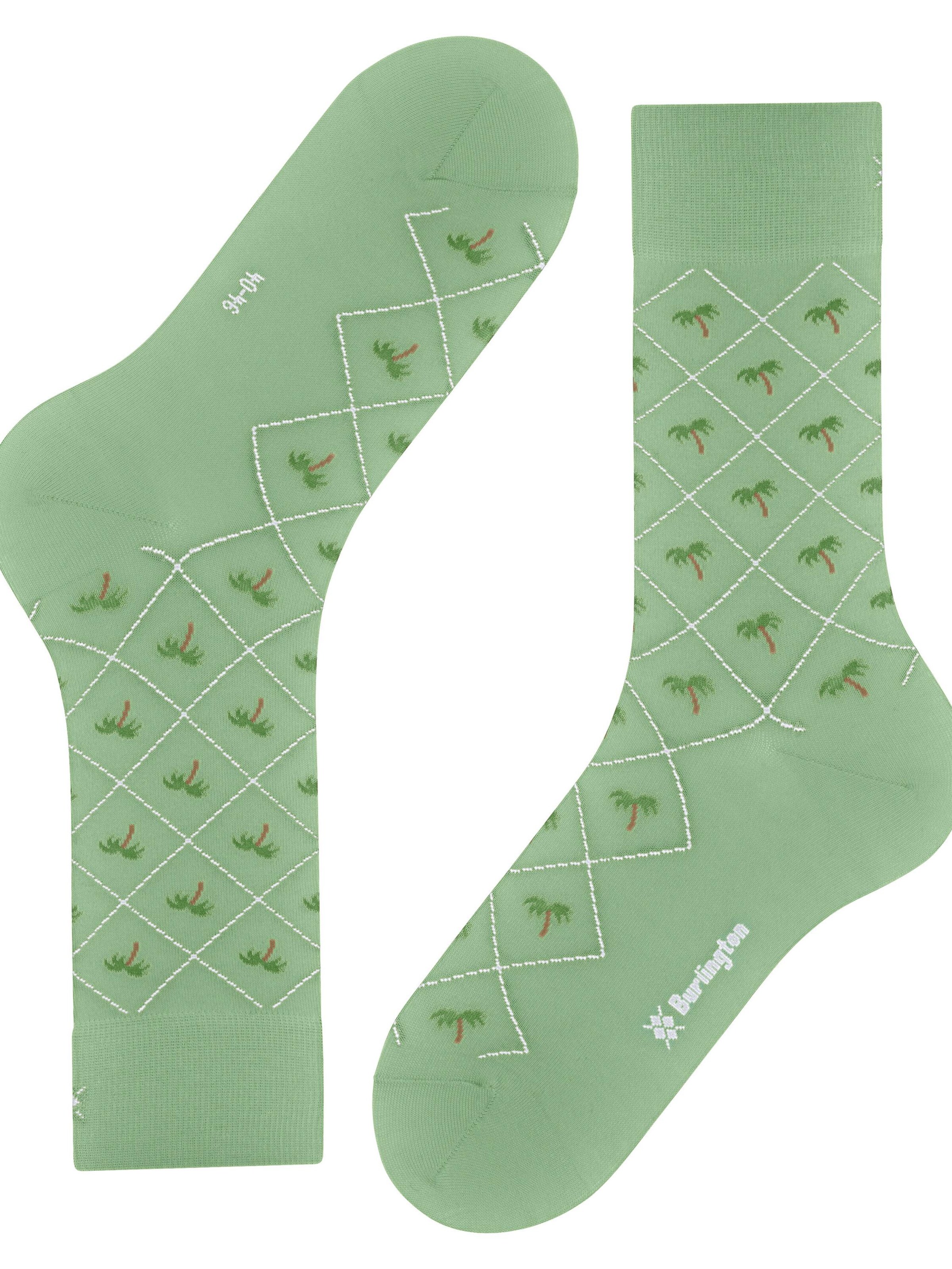 BURLINGTON Socks 'Palm Tree' in Green