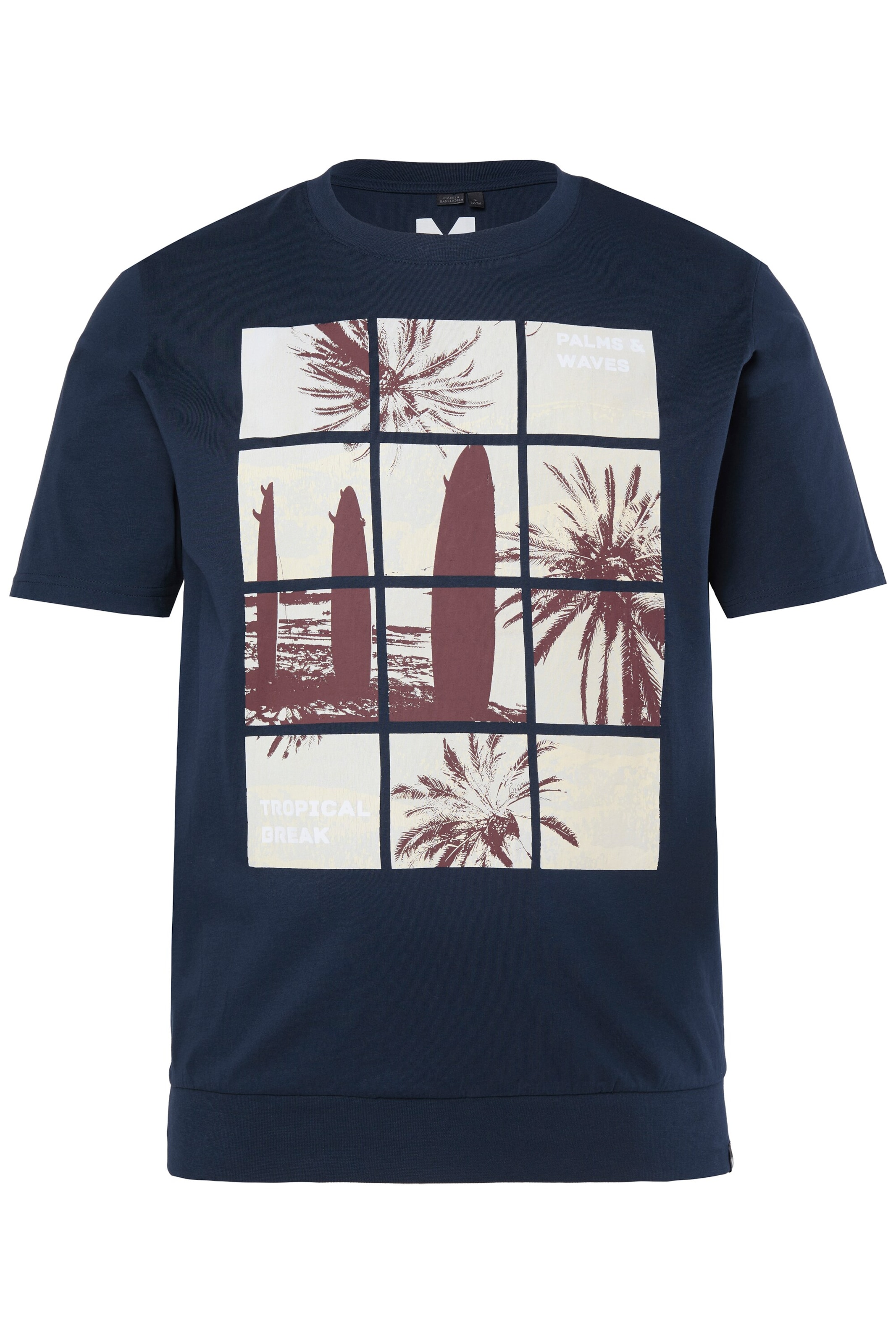 Men Plus Shirt in L in Navy / Auburn / Off white, Item view