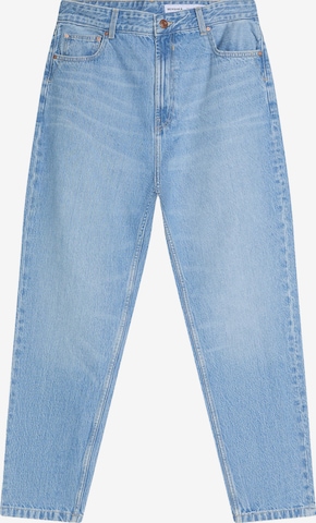 Jeans de la Bershka pe albastru: față