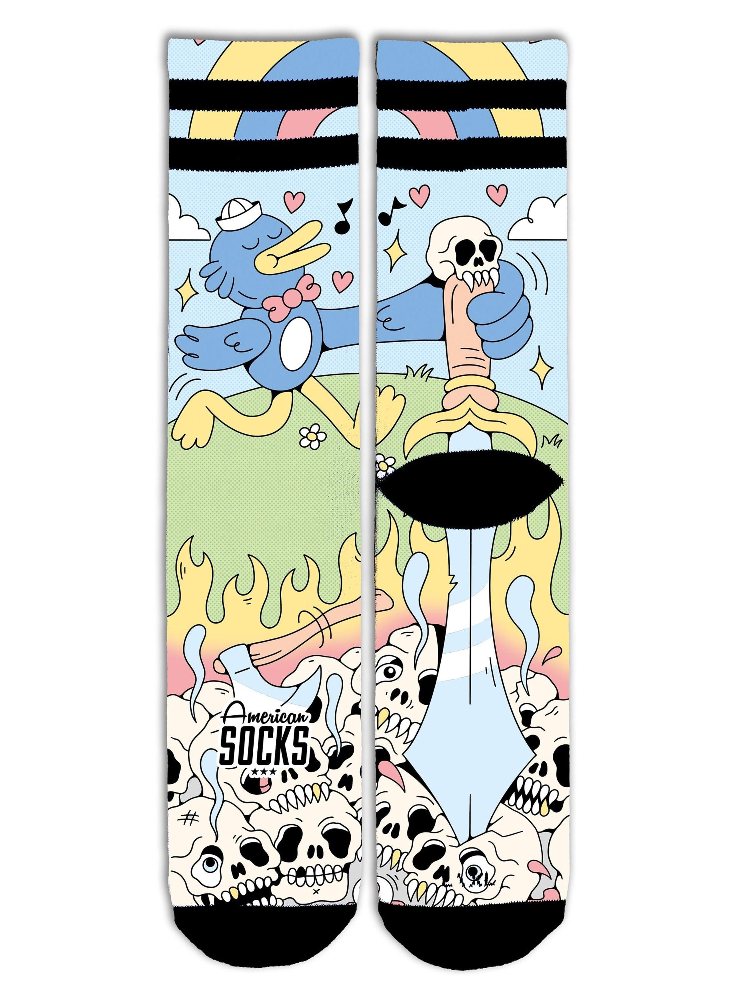 Calzino 'Cute Chaos' di American Socks in blu: frontale