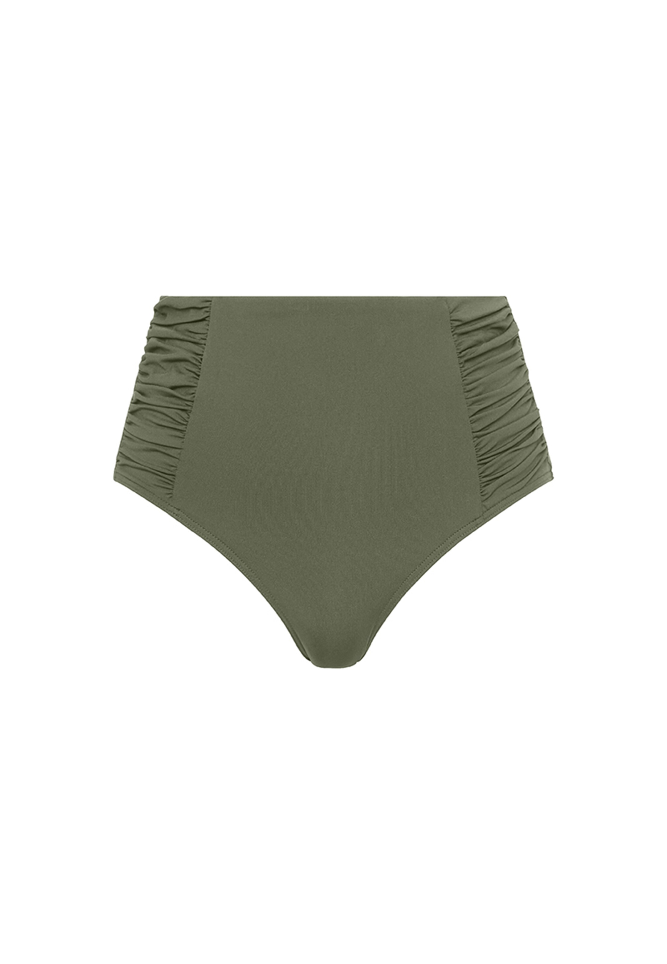SEA LEVEL Bikini Bottoms 'Gathered' in Green: front