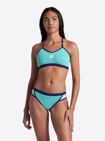 ARENA Bustier Športne bikini 'ICONS' | modra barva: sprednja stran