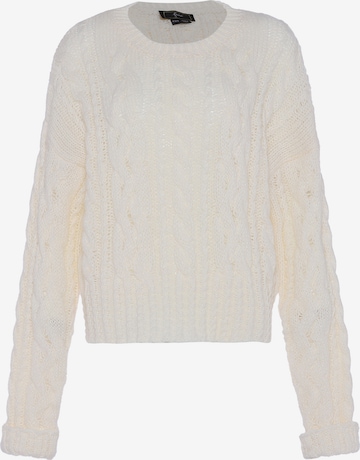 Pull-over faina en blanc : devant