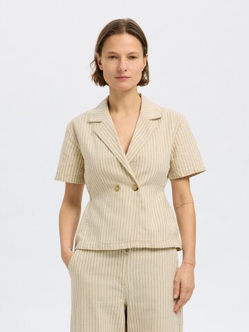 SELECTED FEMME Blouse 'SLFJOHANNE' in Beige: voorkant
