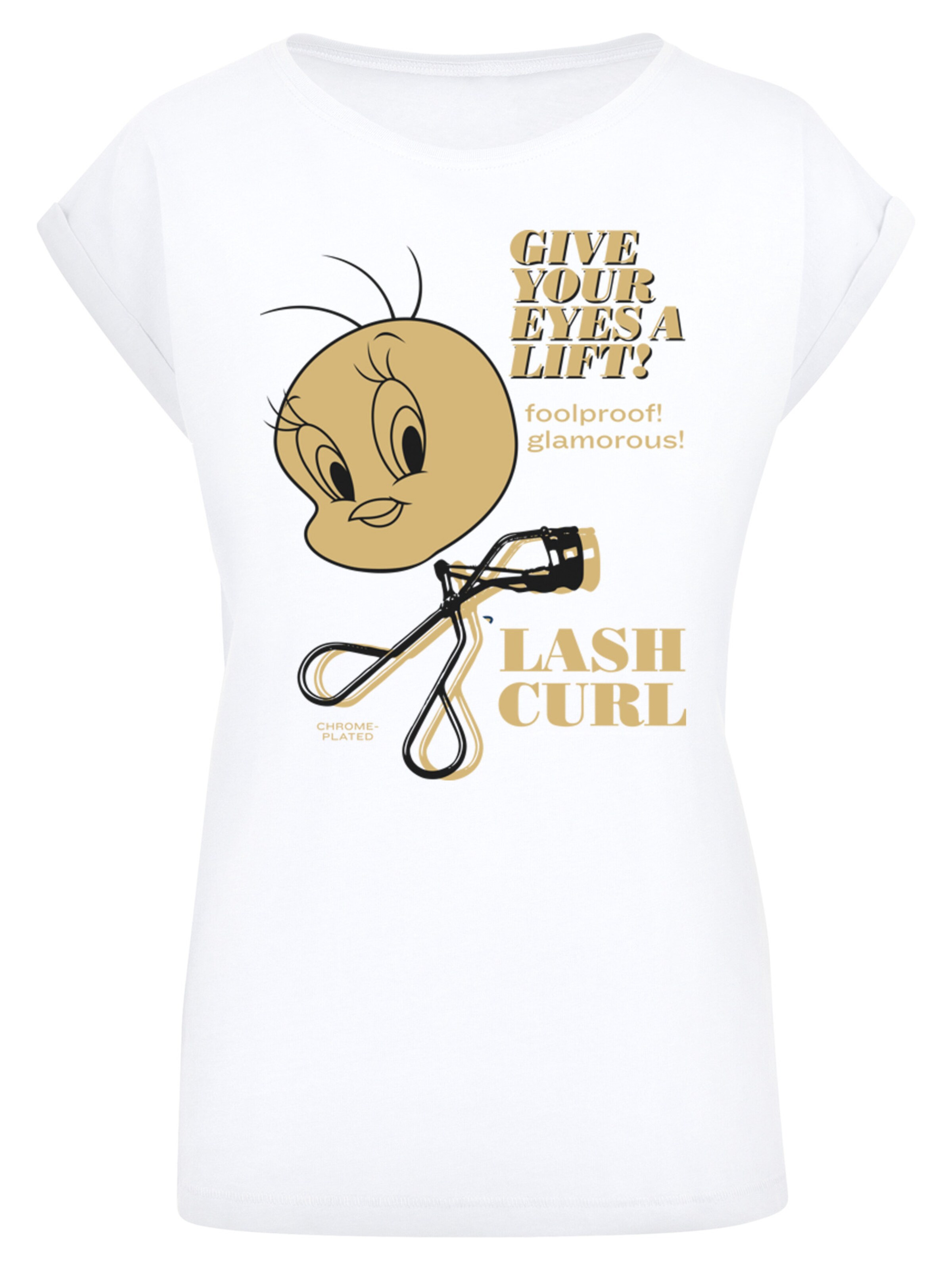 T-shirt 'Tweety Lash Curls' F4NT4STIC en blanc : devant
