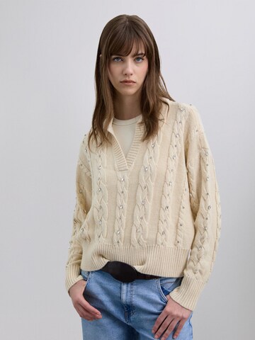 Scalpers Sweter 'Scpolostrass' w kolorze beżowy