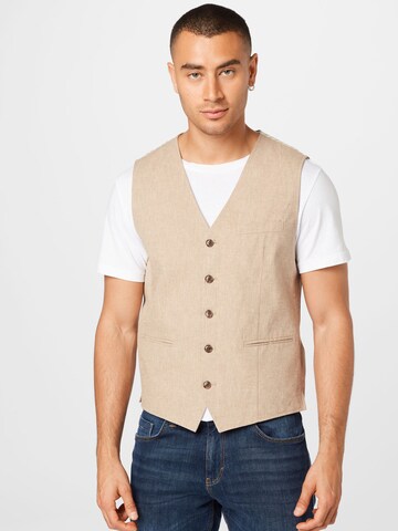 JACK & JONES - Chaleco para traje en beige: frente